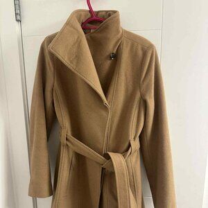 Michael Kors Camel Wrap Coat — Wool Blend, Classic & Chic